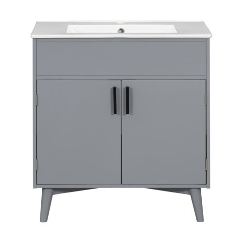 Hokku Designs Yaeli Solid Wood Freestanding Bathroom Cabinet,Bathroom vanity Set, Combo Cabinet ...